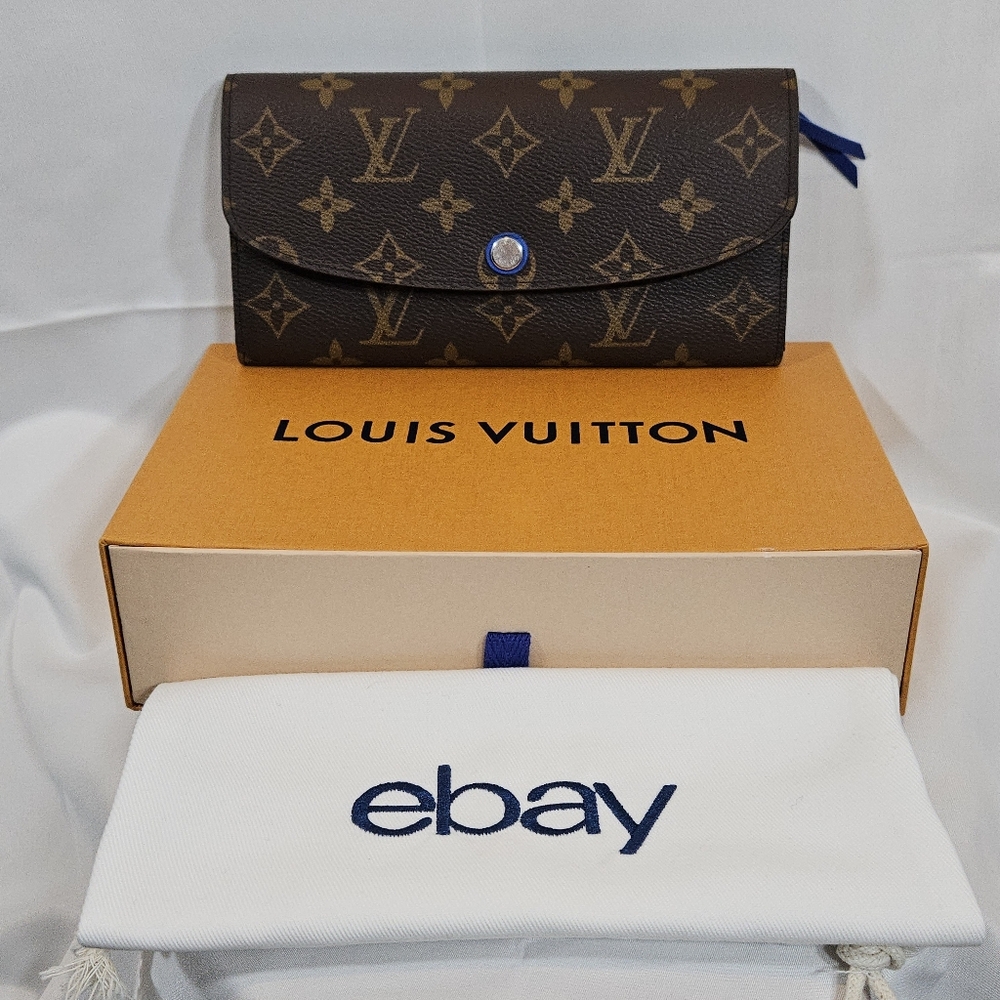 Rare Louis Vuitton Brown And blue Monogram Emilie Wallet 💙🤎